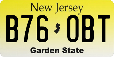 NJ license plate B76OBT