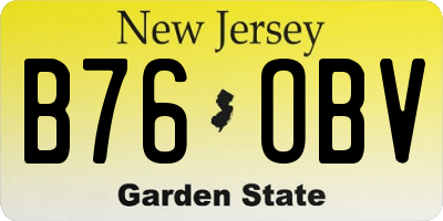 NJ license plate B76OBV