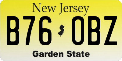 NJ license plate B76OBZ