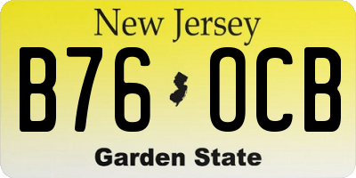 NJ license plate B76OCB