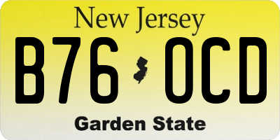 NJ license plate B76OCD