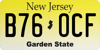 NJ license plate B76OCF