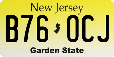 NJ license plate B76OCJ