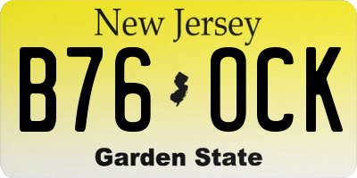 NJ license plate B76OCK