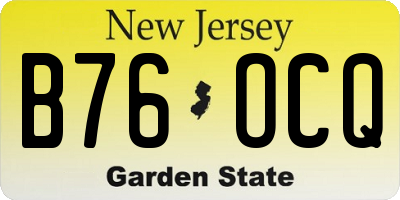 NJ license plate B76OCQ