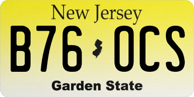NJ license plate B76OCS