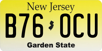 NJ license plate B76OCU