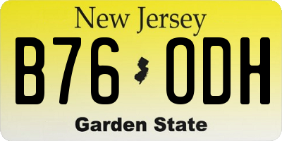 NJ license plate B76ODH