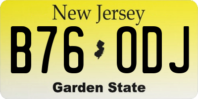 NJ license plate B76ODJ