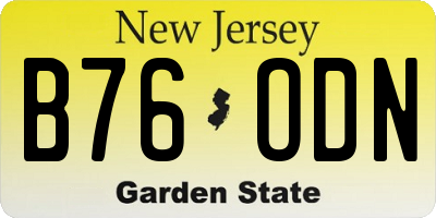NJ license plate B76ODN