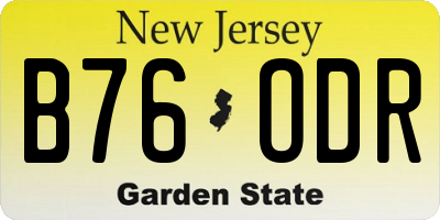 NJ license plate B76ODR