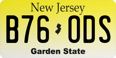 NJ license plate B76ODS