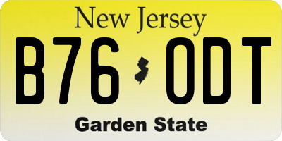 NJ license plate B76ODT