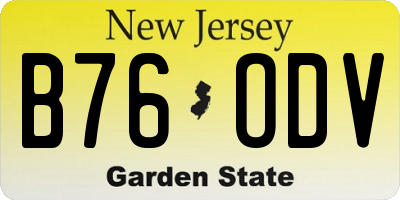 NJ license plate B76ODV