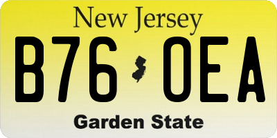 NJ license plate B76OEA