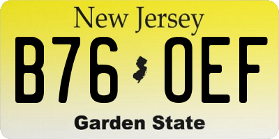 NJ license plate B76OEF