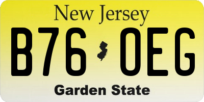 NJ license plate B76OEG