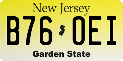 NJ license plate B76OEI