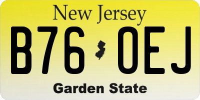 NJ license plate B76OEJ