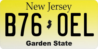 NJ license plate B76OEL
