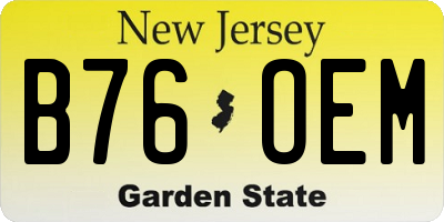 NJ license plate B76OEM