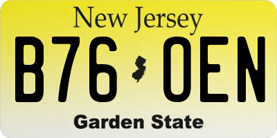NJ license plate B76OEN
