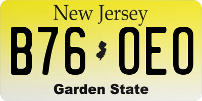 NJ license plate B76OEO