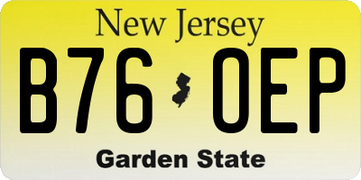 NJ license plate B76OEP