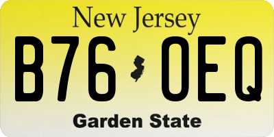 NJ license plate B76OEQ