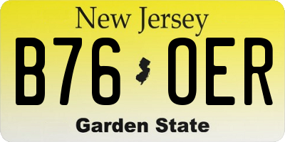 NJ license plate B76OER