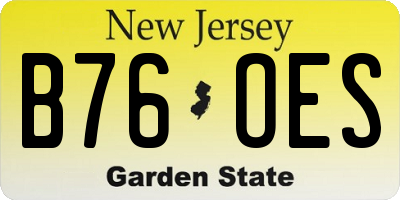 NJ license plate B76OES