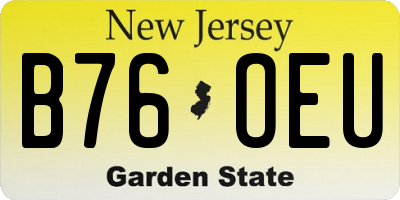 NJ license plate B76OEU