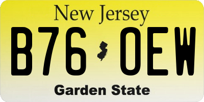 NJ license plate B76OEW