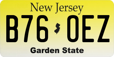 NJ license plate B76OEZ