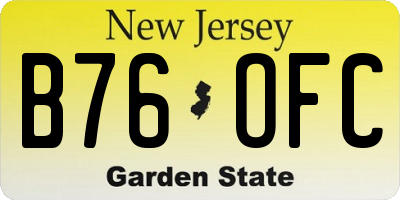 NJ license plate B76OFC
