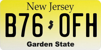 NJ license plate B76OFH