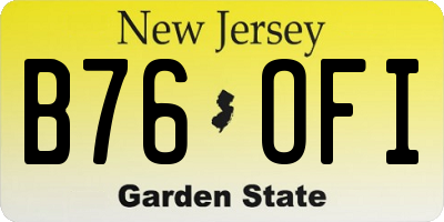 NJ license plate B76OFI