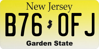 NJ license plate B76OFJ