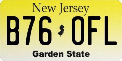 NJ license plate B76OFL