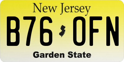 NJ license plate B76OFN