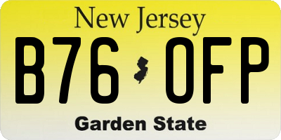 NJ license plate B76OFP