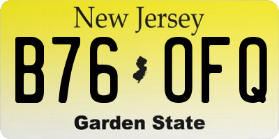 NJ license plate B76OFQ