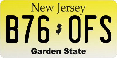 NJ license plate B76OFS