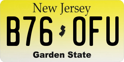 NJ license plate B76OFU