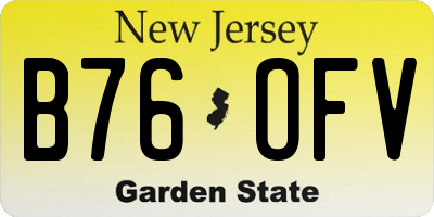 NJ license plate B76OFV
