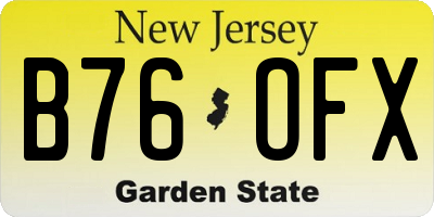 NJ license plate B76OFX