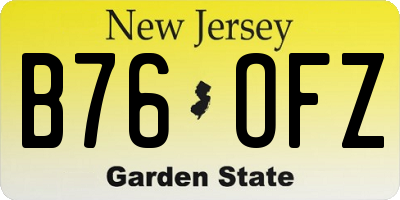 NJ license plate B76OFZ