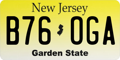 NJ license plate B76OGA