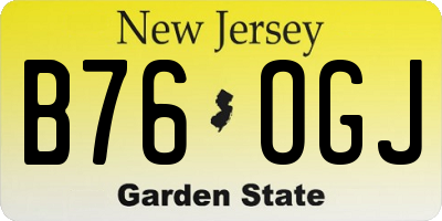 NJ license plate B76OGJ