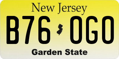 NJ license plate B76OGO